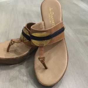Sandals,Mules Tan Black gold accent 6